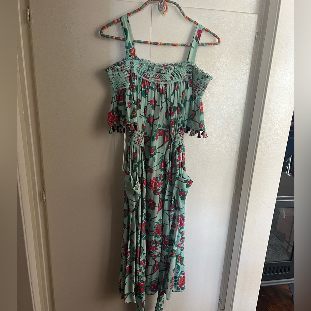 Tanya Taylor Off The Shoulder Midi Dress - Size 6